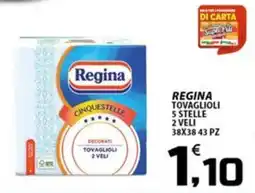 SpesaPiù Supermercati Regina tovaglioli 5 stelle offerta