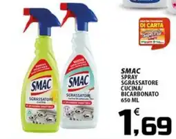 SpesaPiù Supermercati Smac spray sgrassatore cucina bicarbonato offerta