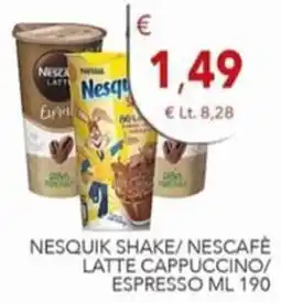 Diper Nesquik Shake/ Nescafé Latte Cappuccino/ Espresso offerta