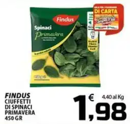 SpesaPiù Supermercati Findus ciuffetti di spinaci primavera offerta