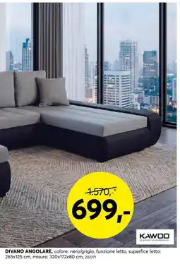 Dipo Arredamenti Divano angolare Kawoo offerta