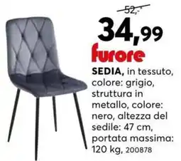 Dipo Arredamenti Sedia in tessuto Furore offerta