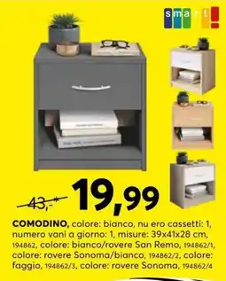 Dipo Arredamenti Comodino smart offerta