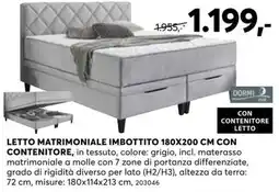 Dipo Arredamenti Letto matrimoniale imbottito Dormi Pur offerta