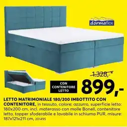 Dipo Arredamenti dormaflex Letto matrimoniale imbottito con contenitore offerta