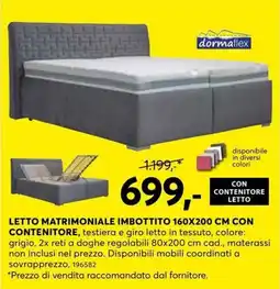 Dipo Arredamenti Letto matrimoniale imbottito dormaflex offerta