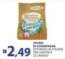 Supermercati Bruscoli Spuma di sciampagna detersivo in polvere per lavatrice offerta