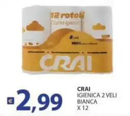 Supermercati Bruscoli Crai igienica 2 veli bianca offerta