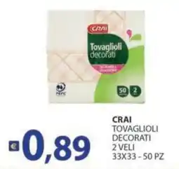 Supermercati Bruscoli Crai tovaglioli decorati offerta