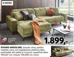 Dipo Arredamenti Divano angolare Kawoo offerta