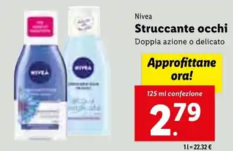 Lidl Nivea Struccante Occhi Doppia Azione o delicato 125ml offerta