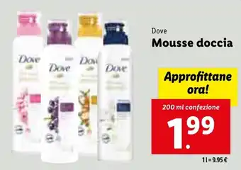 Lidl Dove Mousse doccia 200 ml offerta