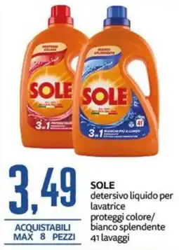 PRO7 Supermercati Sole detersivo liquido per lavatrice offerta