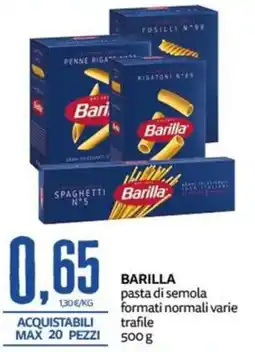 PRO7 Supermercati Barilla pasta di semola offerta