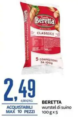 PRO7 Supermercati Beretta wurstel di suino offerta