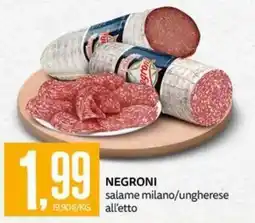 PRO7 Supermercati Negroni salame milano/ungherese offerta