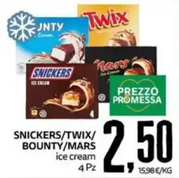PRO7 Supermercati Snickers/Twix/Bounty/Mars ice cream offerta