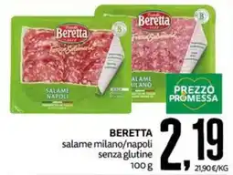 PRO7 Supermercati Beretta salame milano/napoli senza glutine offerta