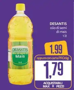 PRO7 Supermercati Desantis olio di semi di Mais offerta
