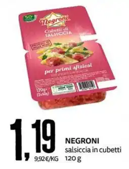 PRO7 Supermercati Negroni salciccia in cubetti offerta