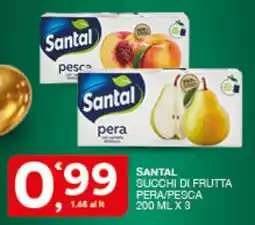 Quick Sisa Santal succhi di frutta pera/pesca offerta