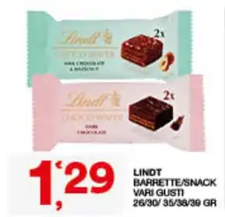 Quick Sisa Lindt barrette/snack vari gusti offerta