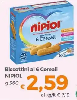 Tocal Biscottini ai 6 Cereali Nipiol offerta