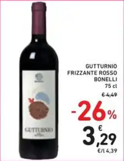 Spazio Conad Gutturnio frizzante rosso Bonelli offerta