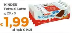 Tocal Kinder Fetta al Latte offerta