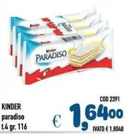 Del Prete Distribuzioni Kinder paradiso offerta