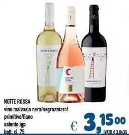 Del Prete Distribuzioni Notte Rossa vino malvasia nera/negroamaro/primitivo/fiano salento igp offerta