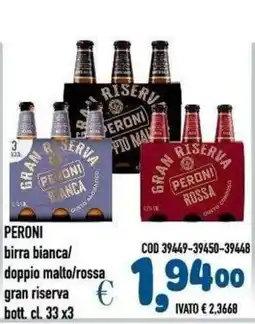 Del Prete Distribuzioni Peroni birra bianca/doppio malto/rossa gran riserva offerta