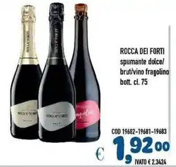 Del Prete Distribuzioni Rocca dei Forti spumante dolce/brut/vino fragolino offerta
