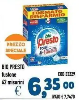 Del Prete Distribuzioni Bio Presto fusstone offerta