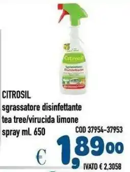 Del Prete Distribuzioni Citrosil sgrassatore disinfettante offerta