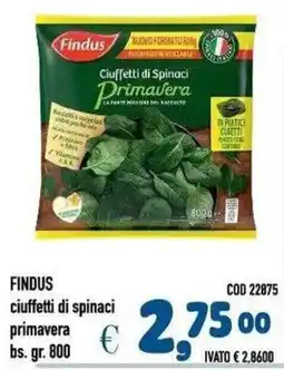 Del Prete Distribuzioni Findus ciuffetti di spinaci primavera offerta