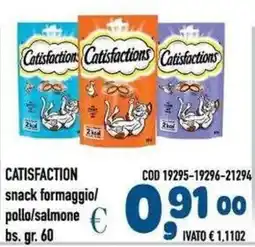 Del Prete Distribuzioni Catisfaction snack formaggio/pollo/salmone offerta