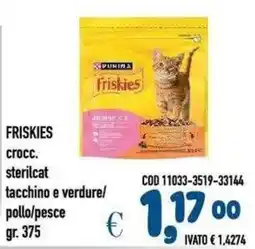 Del Prete Distribuzioni Friskies crocc. sterilcat tacchino e verdure/pollo/ pesce offerta