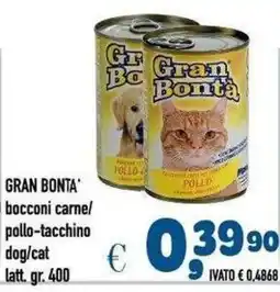 Del Prete Distribuzioni Gran Bontà bocconi carne/ pollo-tacchino dog/cat offerta