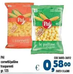 Del Prete Distribuzioni Pai cornetti/palline trasparenti offerta