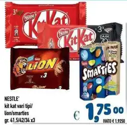Del Prete Distribuzioni Nestlé kit kat vari tipi/lion/smarties offerta