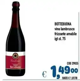Del Prete Distribuzioni Bottebuona vino lambrusco frizzante amabile offerta