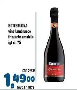 Del Prete Distribuzioni Bottebuona vino lambrusco frizzante amabile offerta