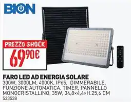 Ottimax Bion faro led ad energia solare offerta