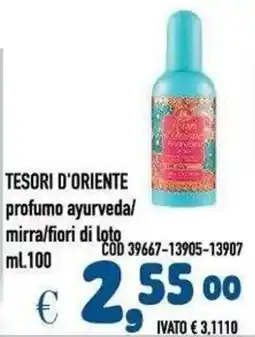 Del Prete Distribuzioni Tesori d'Oriente profumo ayurveda/mirra/fiori di loto offerta