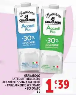 Deco Market Granarolo latte UHT benessere accadi plus senza lattosio offerta