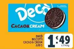 Deco Market Decò biscotti cacao & cream offerta