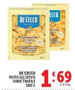 Deco Market De Cecco pasta all'uovo varie trafile offerta