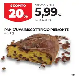 Unicoop Etruria Pan d'Uva Biscottificio Piemonte offerta
