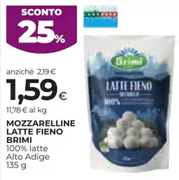 Unicoop Etruria Mozzarelline latte fieno Brimi offerta
